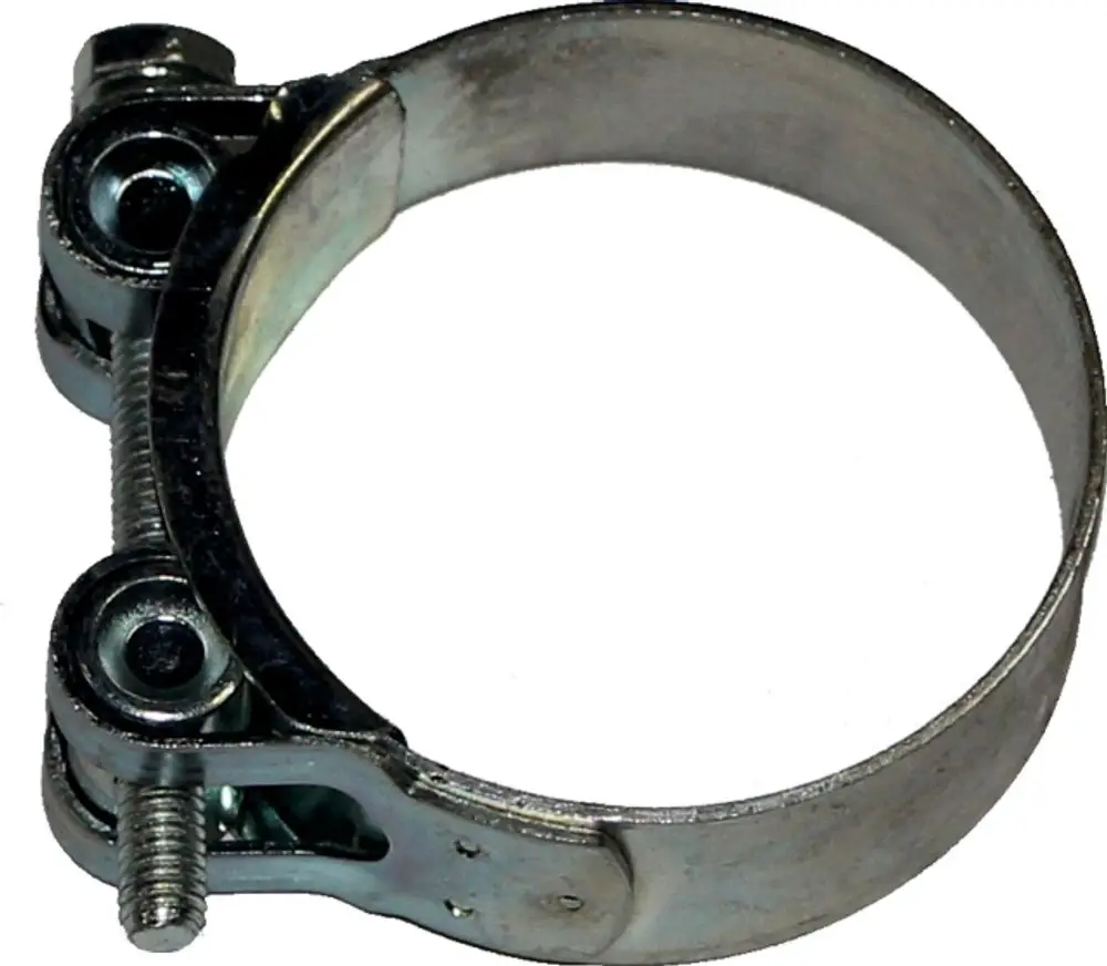 Edelstahl-Schelle zur Befestigung von Schläuchen, mit Schraubmechanismus. Geeignet für professionelle Anwendungen, beispielsweise von der Marke Wolf.